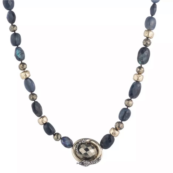 Alexis Bittar New Vanitas Coiled Snake Labradorite Beaded Statement Necklace - Picture 13 of 15